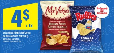 Croustilles ruffles, 180-200 g ou miss vickies, 190/200 g