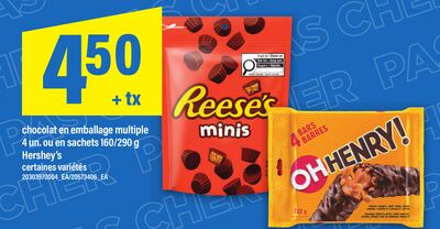 Chocolat en emballage multiple, 4 un. ou en sachets, 160/290 g hershey's