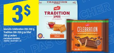 Biscuits célébration, 200-350 g, tradition, 280-350 g ou vital, 280 g leclerc