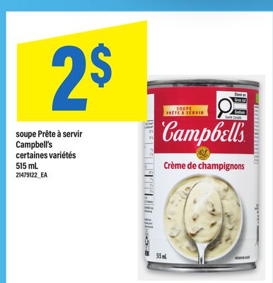Soupe prête à servir campbell's, 515 ml