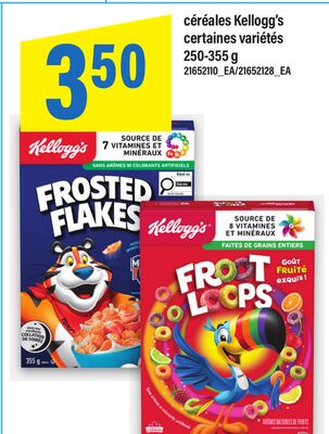 Céréales kellogg's, 250-355 g