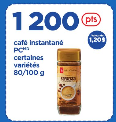 Café instantané pc, 80/100 g