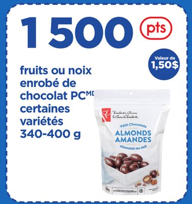 Fruits ou noix enrobé de chocolat pc, 340-400 g