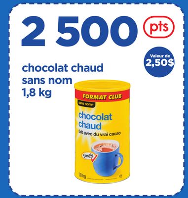 Chocolat chaud sans nom, 1, 8 kg