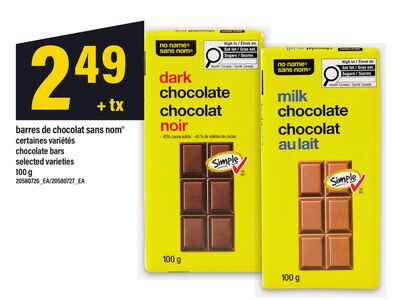 Barres de chocolat sans nom®