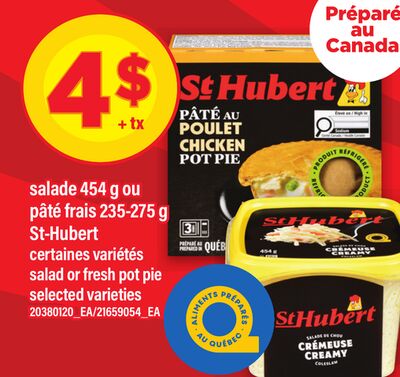 Salade 454 g ou pâté frais 235-275 g st-hubert