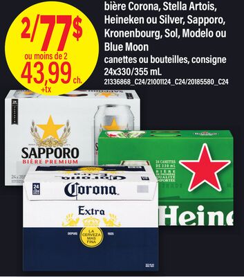 Bière corona stella artois heineken ou silver heineken ou silver sapporo kronenbourg, sol, modelo ou kronenbourg, sol, modelo ou blue moon blue moon