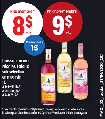 Boisson au vin nicolas laloux