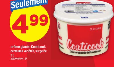 Crème glacée coaticook, 2 l