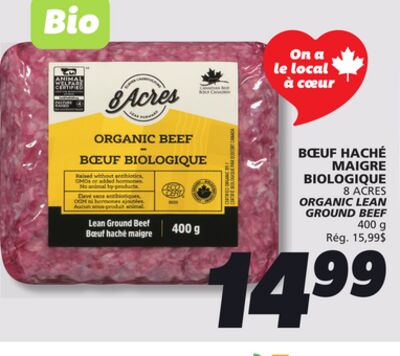 Bœuf haché maigre biologique 8 acres