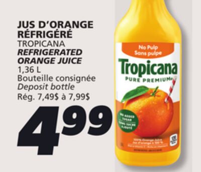 Jus d'orange réfrigéré tropicana