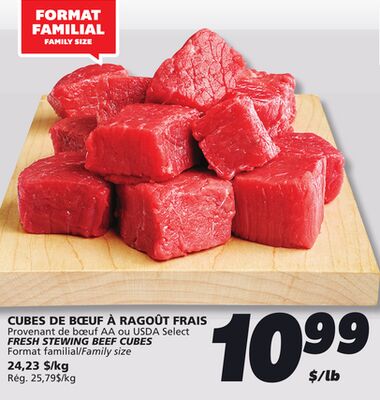Cubes de bœuf à ragoût frais