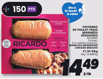 POITRINES DE POULET FRAIS MARINÉES DÉSOSSÉES RICARDO