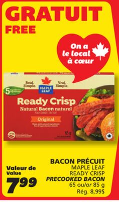 Bacon précuit maple leaf