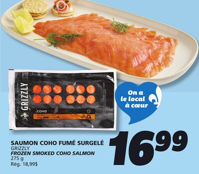 Saumon coho fumé surgelé grizzly