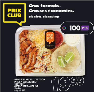 Repas familial de taco prêt-à-assembler c'est prêt!
