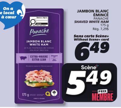 Jambon blanc émincé panache