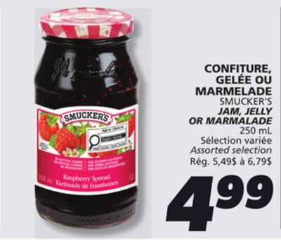 Confiture, gelée ou marmelade smucker's