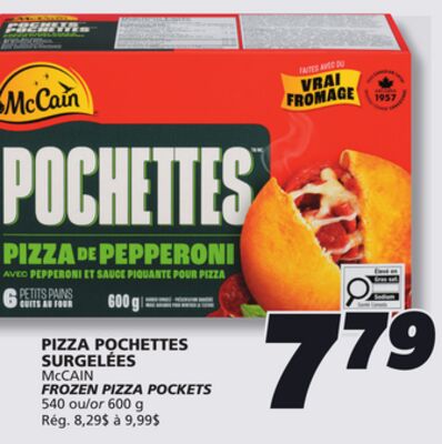 Pizza pochettes surgelées mccain
