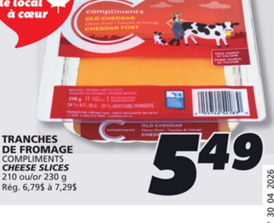 Tranches de fromage compliments