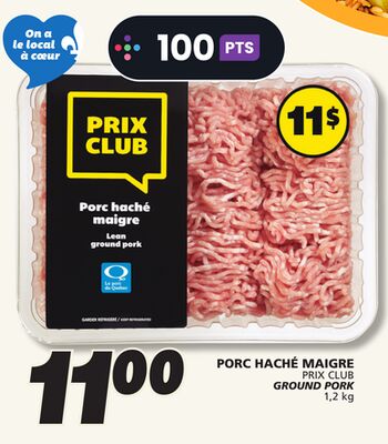 Porc haché maigre prix club