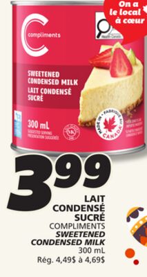 Lait condensé sucré compliments