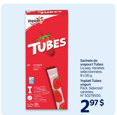 Sachets de yogourt tubes