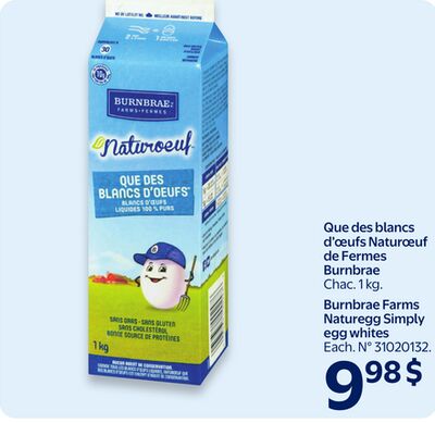 Que des blancs d'œufs naturœuf de fermes burnbrae
