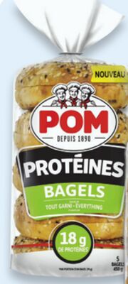 Pain tranché ou bagels protéinés pom ou bon matin