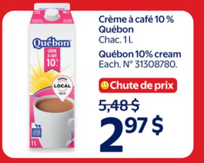 Crème à café 10% Québon