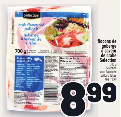 FLOCONS DE GOBERGE À SAVEUR DE CRABE SELECTION | SELECTION CRAB FLAVOURED POLLOCK FLAKES