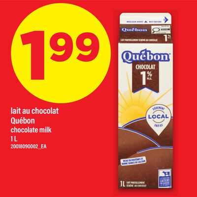 LAIT AU CHOCOLAT QUÉBON | CHOCOLATE MILK, 1 L
