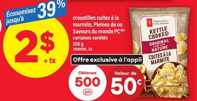 croustilles cuites à la marmite, Pleines de ou Saveurs du monde PC, 200 g