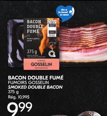BACON DOUBLE FUMÉ FUMOIRS GOSSELIN