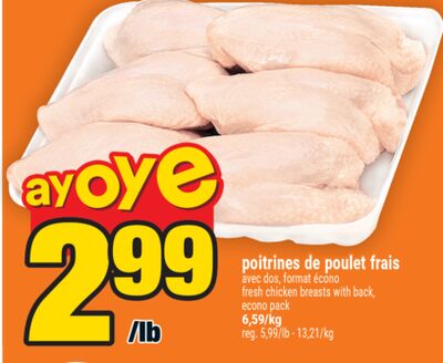 poitrines de poulet frais | fresh chicken breasts with back,