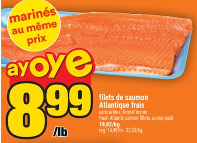 filets de saumon Atlantique frais | fresh Atlantic salmon fillets, econo pack
