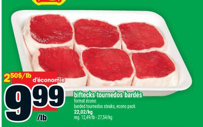 biftecks tournedos bardés | barded tournedos steaks, econo pack
