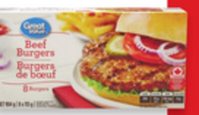 Burgers de bœuf ou de poulet great value