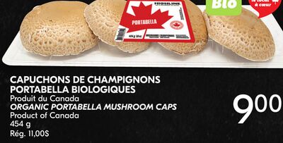 Capuchons de champignons portabella biologiques