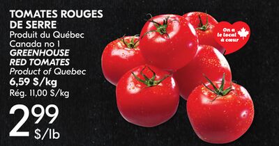 TOMATES ROUGES DE SERRE