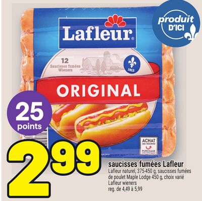 SAUCISSES FUMÉES LAFLEUR | LAFLEUR WIENERS
