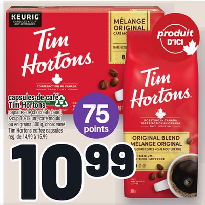 Capsules de café tim hortons