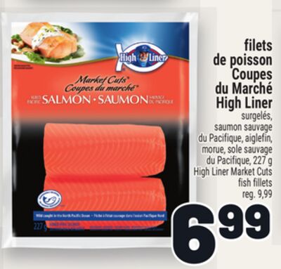 Filets de poisson coupes  du marché high liner