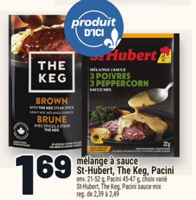 Mélange à sauce st‑hubert, the keg, pacini