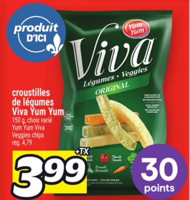 Croustilles de légumes viva yum yum