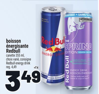 Boisson énergisante redbull