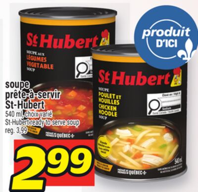 Soupe prête‑à‑servir st‑hubert