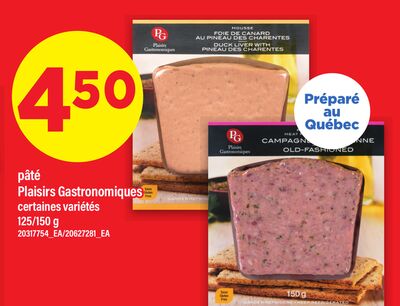PÂTÉ PLAISIRS GASTRONOMIQUES, 125/150 g