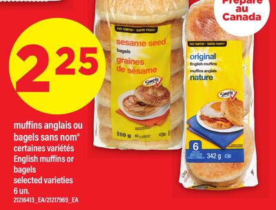 Muffins anglais ou bagels sans nom®