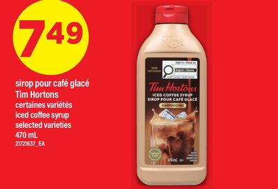 Sirop pour café glacé tim hortons